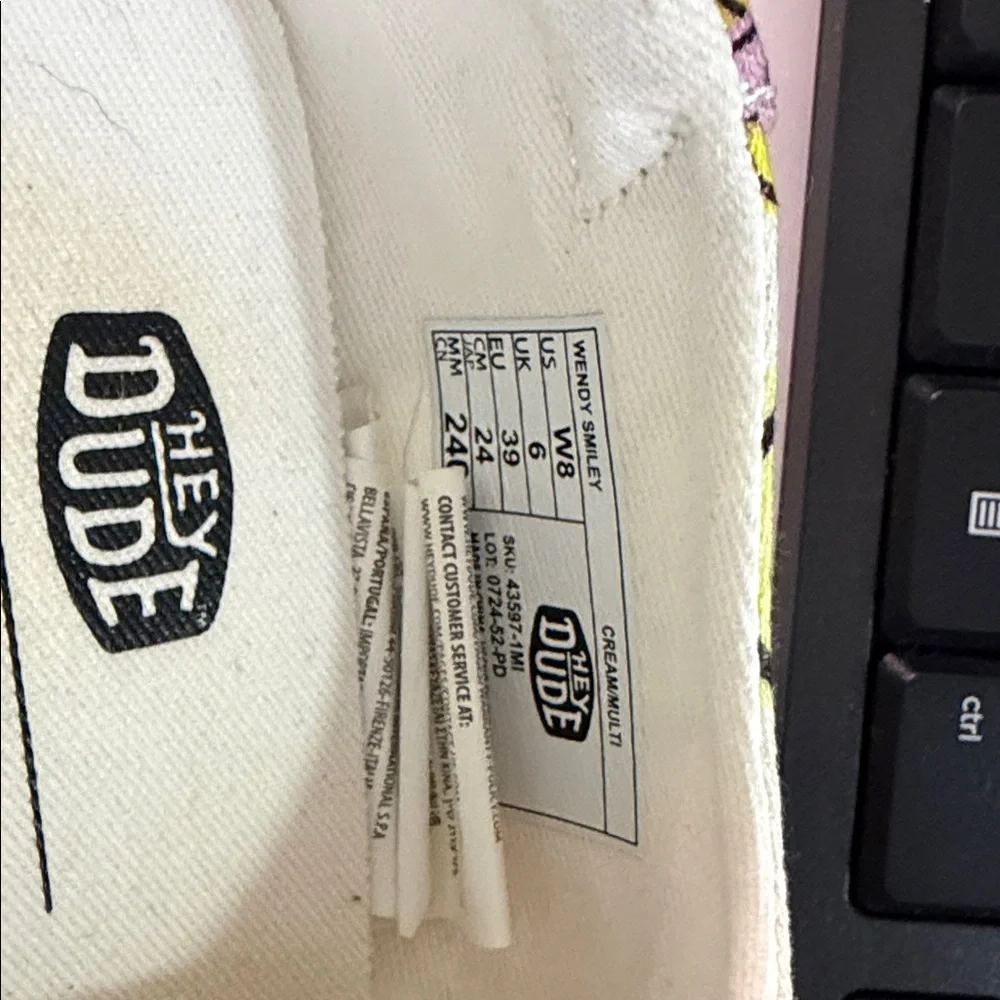 Hey Dude Kids Moccasins - White with Colorful Smiley Faces
